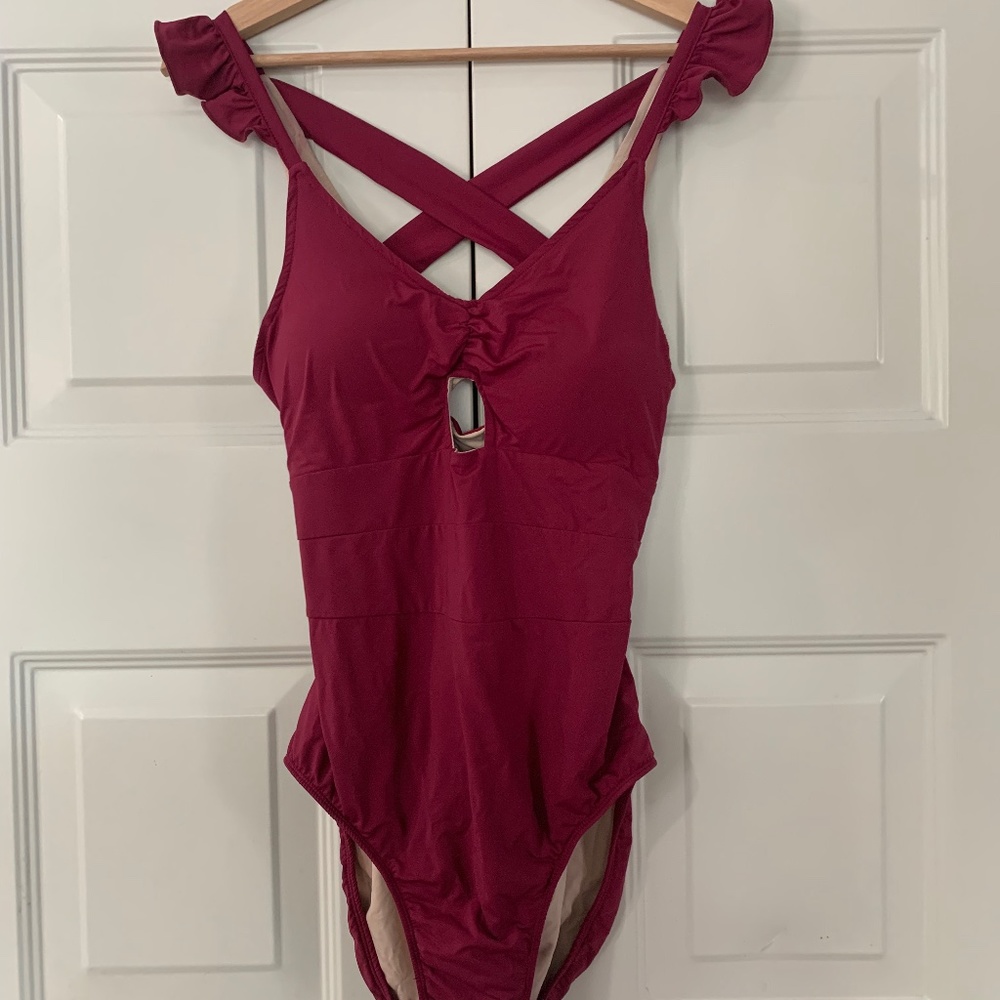 Joyfolie One Piece Berry Swimsuit Sz M